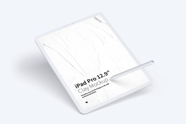 iPad Pro平板电脑Web页面设计效果图样机 Clay iPad Pro 12,9” Mockup缩略图 iPad Pro平板电脑Web页面设计效果图样机 Clay iPad Pro 12,9” Mockup