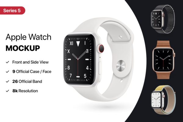 2019年第五代Apple Watch智能手表样机模板 Apple Watch Mockup Series 5缩略图 2019年第五代Apple Watch智能手表样机模板 Apple Watch Mockup Series 5