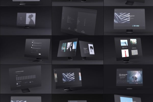网站UI设计效果图预览黑色iMac电脑样机模板 Dark iMac Mockup缩略图 网站UI设计效果图预览黑色iMac电脑样机模板 Dark iMac Mockup