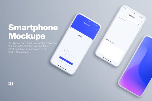 全屏智能手机屏幕预览样机模板 Smartphone Mockups