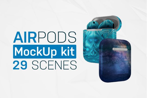 创意AirPods收纳盒外观设计图样机 AirPods Kit