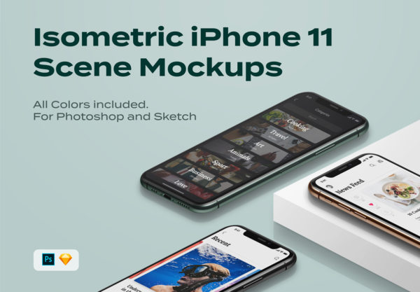 大洋岛下午茶:等距iPhone 11 pro场景展示样机缩略图 大洋岛下午茶:等距iPhone 11 pro场景展示样机