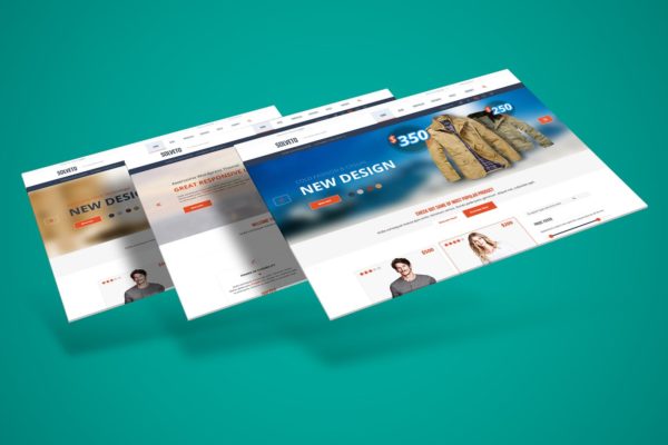 网站界面设计截图3D预览样机模板v3 3D Web Presentation Mockup (V3)