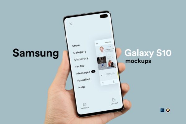 三星全面屏智能手机Galaxy S10样机 Mobile Mockups缩略图 三星全面屏智能手机Galaxy S10样机 Mobile Mockups