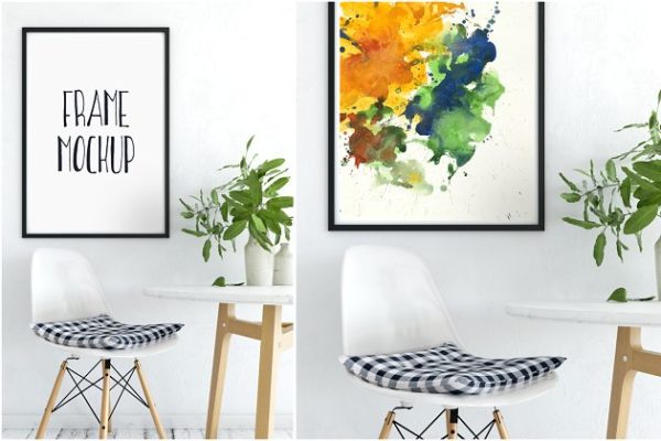 现代风格画框样机 Scandi Interior Frame Mockup – 04