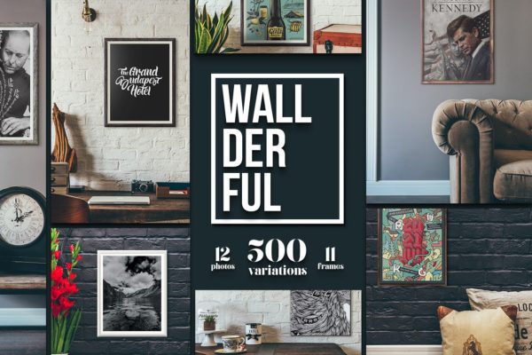 挂墙海报展示样机模板[1.42GB] Wallderful Frames