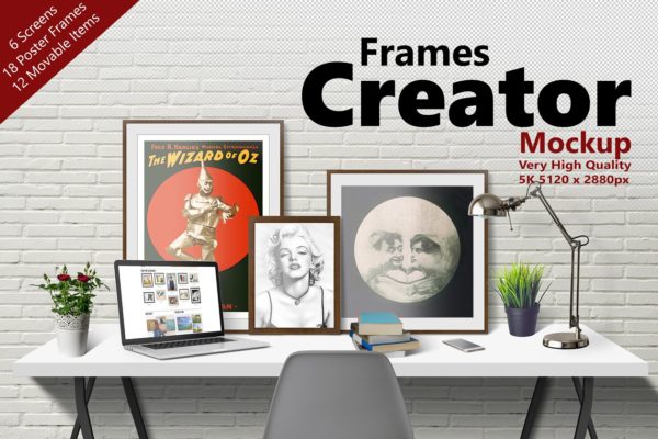 5K高清分辨率相框画框样机 FRAMES CREATOR 5K Mockup缩略图 5K高清分辨率相框画框样机 FRAMES CREATOR 5K Mockup