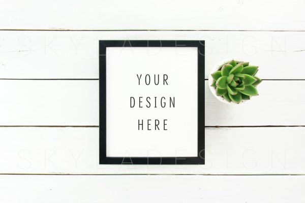 黑色实木框画框相框样机 Black picture frame mockup flatlay缩略图 黑色实木框画框相框样机 Black picture frame mockup flatlay