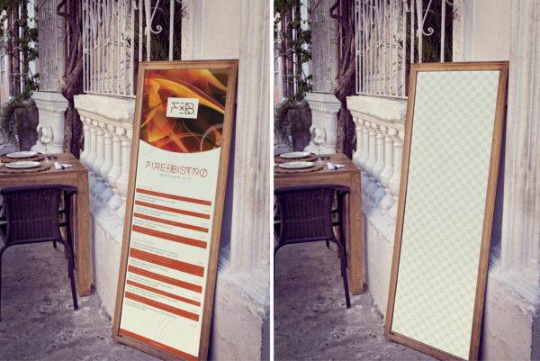 店铺活动海报设计图片预览样机模板 Vertical Display Board Mockup缩略图 店铺活动海报设计图片预览样机模板 Vertical Display Board Mockup