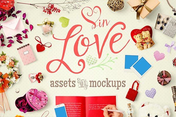 高品质的情人节爱情结婚婚礼元素素材样机展示模型mockups大集合