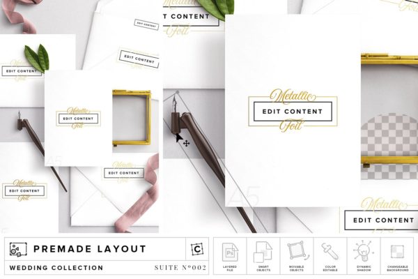 A5邀请函和信封样机 A5 Invitation & Envelope Mockup