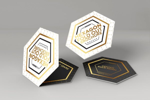 六角形折叠式小册子样机 Hexagon Fold Out Style Brochure缩略图 六角形折叠式小册子样机 Hexagon Fold Out Style Brochure