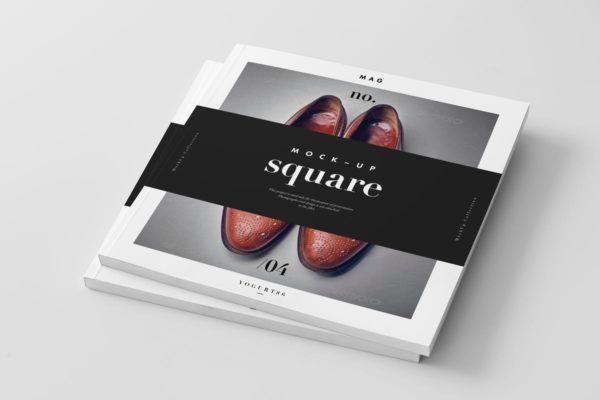 方形杂志画册样机 Square Magazine Mock-up缩略图 方形杂志画册样机 Square Magazine Mock-up