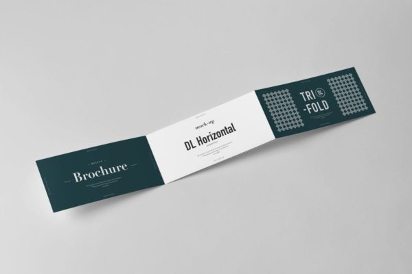 三折页长方形小册子样机 Tri-Fold DL Horizontal Brochure Mock-up缩略图 三折页长方形小册子样机 Tri-Fold DL Horizontal Brochure Mock-up