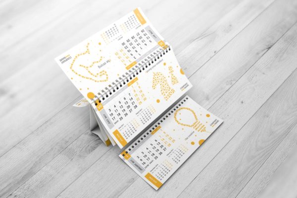 桌面日历年历样机模板 Desk Calendar Mock-Up