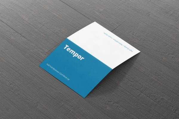 折叠型企业名片卡片平铺样机 Folded Business Card Mockup – Horizontal缩略图 折叠型企业名片卡片平铺样机 Folded Business Card Mockup – Horizontal