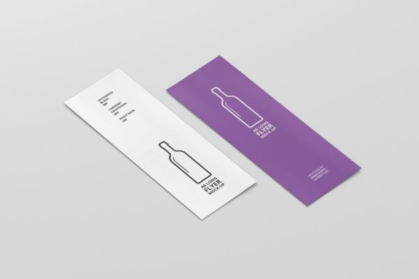 创意A6尺寸长方形传单样机模板 A6 Long Flyer Mock-Up
