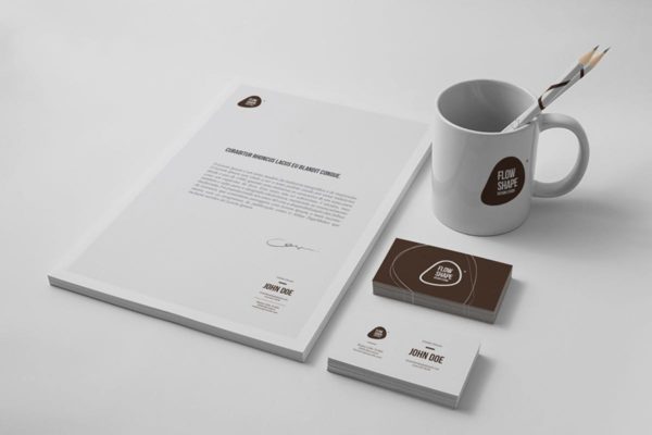 简约时尚多种尺寸名片/A4纸样机模板 Multi-dimension Branding / Identity Mock-up 4