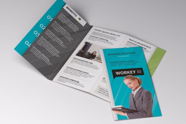 逼真简约的海报折叠传单样机模板 Flyer Mockup缩略图 逼真简约的海报折叠传单样机模板 Flyer Mockup