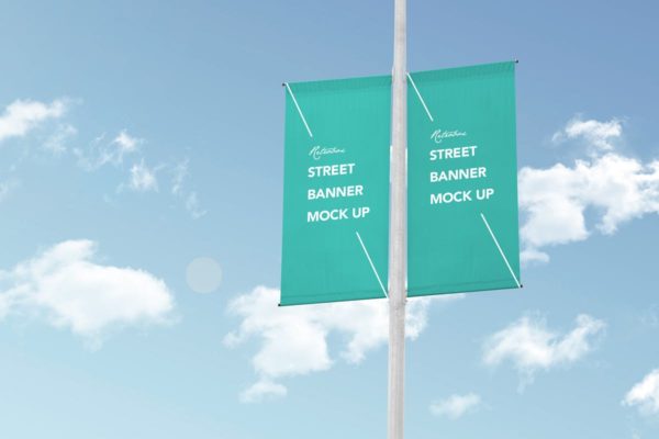 旗帜广告设计样机模板 Urban Banner Mock Up