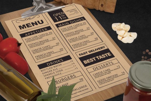 简约复古风格西餐餐厅菜单设计样机模板 Vegetables Restaurant Menu Mock Up缩略图 简约复古风格西餐餐厅菜单设计样机模板 Vegetables Restaurant Menu Mock Up