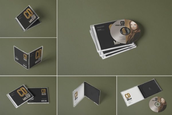 经典圆盘音乐CD封面样机模板 6 CD Cover Mockups缩略图 经典圆盘音乐CD封面样机模板 6 CD Cover Mockups