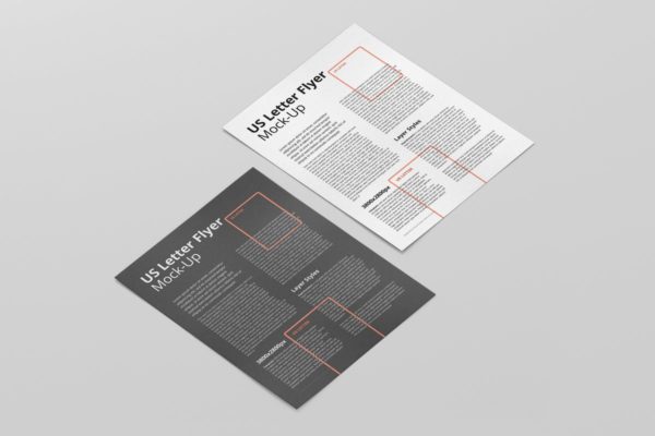 美国信纸尺寸传单设计样机模板 US Letter Flyer Mock-Up缩略图 美国信纸尺寸传单设计样机模板 US Letter Flyer Mock-Up