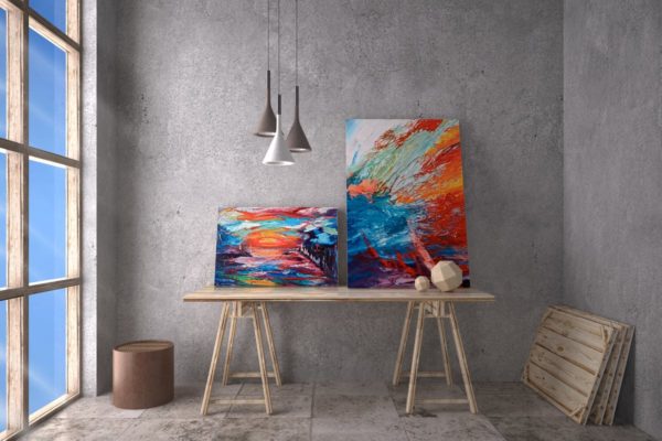 水彩油画手绘艺术作品画廊样机 Painting Gallery Mockup缩略图 水彩油画手绘艺术作品画廊样机 Painting Gallery Mockup