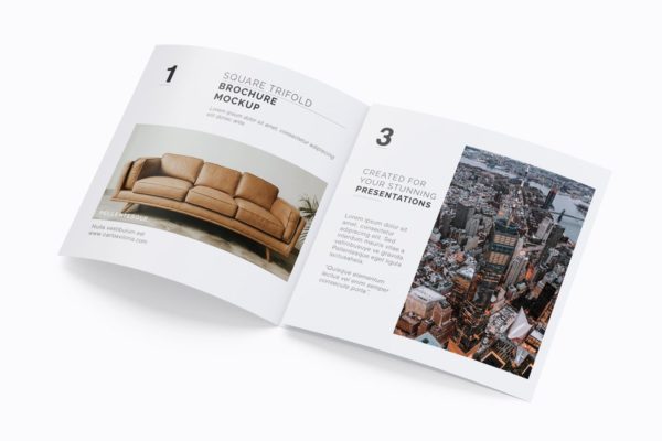 方形三折页宣传册样机Vol.4缩略图 方形三折页宣传册样机Vol.4
