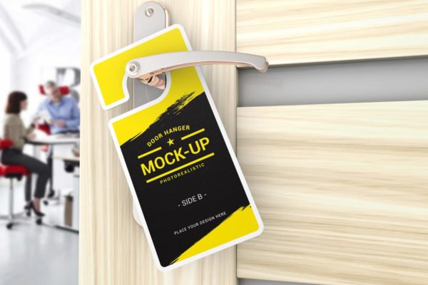 酒店房间门架标签样机模板 Door Hanger Mockups缩略图 酒店房间门架标签样机模板 Door Hanger Mockups