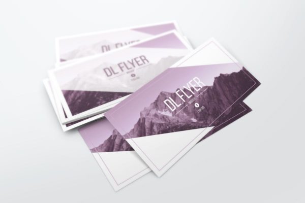 DL企业品牌传单样机设计模板 DL Flyer Mockups