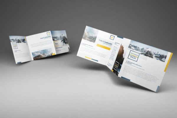 方形三折页宣传册机 Square Trifold Brochure Mockups缩略图 方形三折页宣传册机 Square Trifold Brochure Mockups