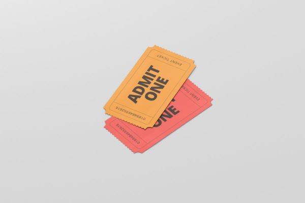 小尺寸活动门票/入场券样机模板 Event Ticket Mockup – Small Size