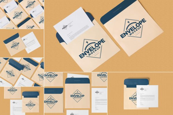 独特个性方形企业信封样机 Unique Square Shaped Envelope Mockups缩略图 独特个性方形企业信封样机 Unique Square Shaped Envelope Mockups