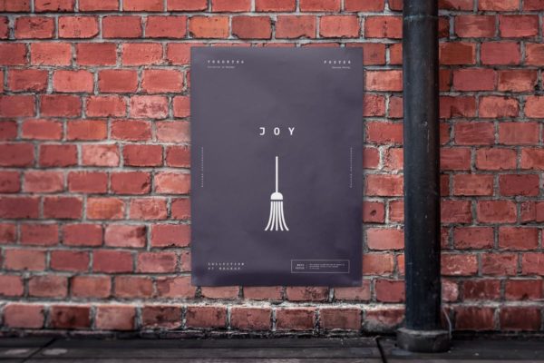 红砖墙海报张贴效果展示样机模板 Urban Poster Mock-up