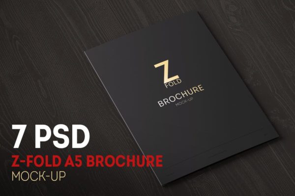 三折页宣传小册设计样机模板 Z-Fold Brochure A5 Mock-up缩略图 三折页宣传小册设计样机模板 Z-Fold Brochure A5 Mock-up