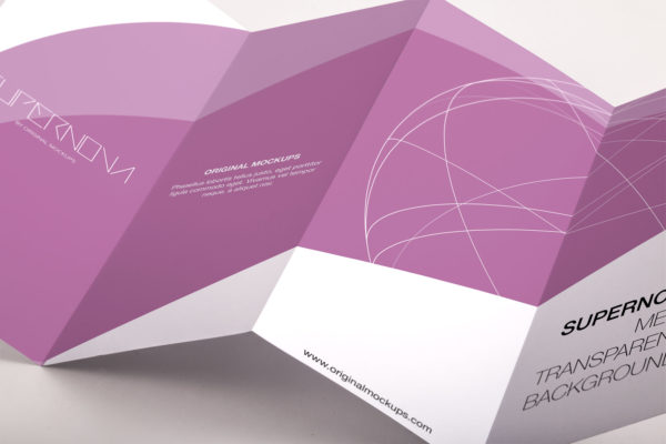 四折页企业宣传传单设计效果图PSD样机模板 Legal Quadfold Brochure PSD Mockup 04