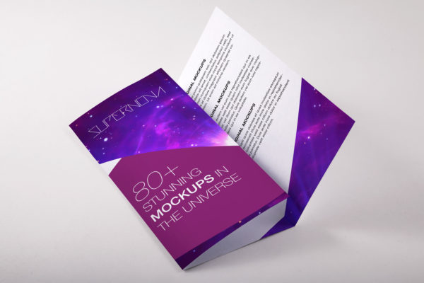 A4三折页传单＆小册子排版设计PSD样机02 A4 Trifold Brochure PSD Mockup 02