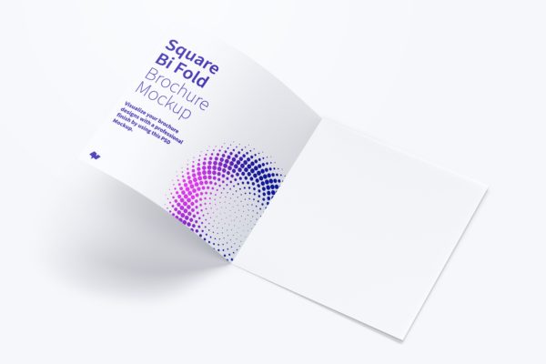 方形对折页传单/小册子设计效果预览样机02 Square Bi Fold Brochure Mockup 02缩略图 方形对折页传单/小册子设计效果预览样机02 Square Bi Fold Brochure Mockup 02