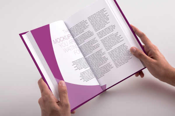 精装图书内页排版设计效果图PSD样机04 Hardcover Trade Book PSD Mockup 04
