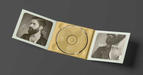 复古音乐CD光盘样机展示模板 CD Digi Pack Mock-up 3