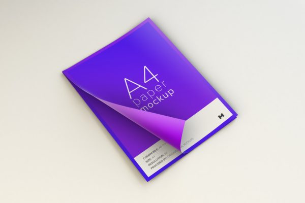 A4纸尺寸企业传单版式设计样机模板02 Flying A4 Paper Mockup 02
