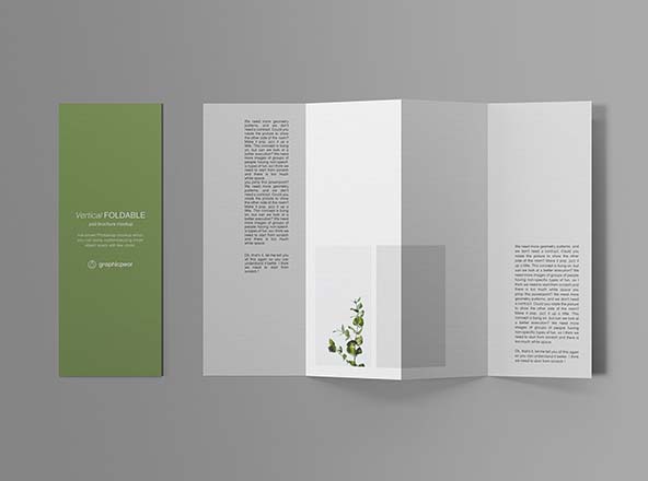 垂直折页传单设计效果图预览样机 Vertical Foldable Brochure Mockup缩略图 垂直折页传单设计效果图预览样机 Vertical Foldable Brochure Mockup