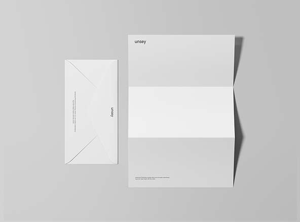 简约风企业信纸信头和信封设计图PSD样机 Letterhead & Envelope Mockup缩略图 简约风企业信纸信头和信封设计图PSD样机 Letterhead & Envelope Mockup