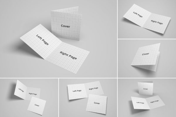 对折页传单/邀请卡设计多角度预览样机模板 Bifold Brochure/Greeting Card Mockup缩略图 对折页传单/邀请卡设计多角度预览样机模板 Bifold Brochure/Greeting Card Mockup