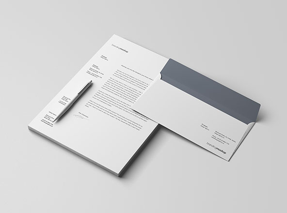信笺和信封设计品牌样机PSD模板 Letterhead and Envelope Branding Mockup (PSD)缩略图 信笺和信封设计品牌样机PSD模板 Letterhead and Envelope Branding Mockup (PSD)