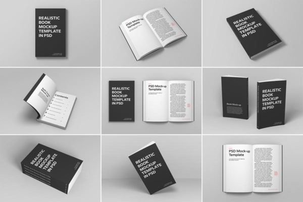 软封图书封面设计效果预览图样机 Soft Cover Book Mockup