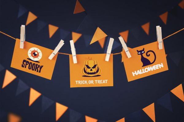 万圣节主题贺卡设计预览样机模板 Halloween cards mockup缩略图 万圣节主题贺卡设计预览样机模板 Halloween cards mockup