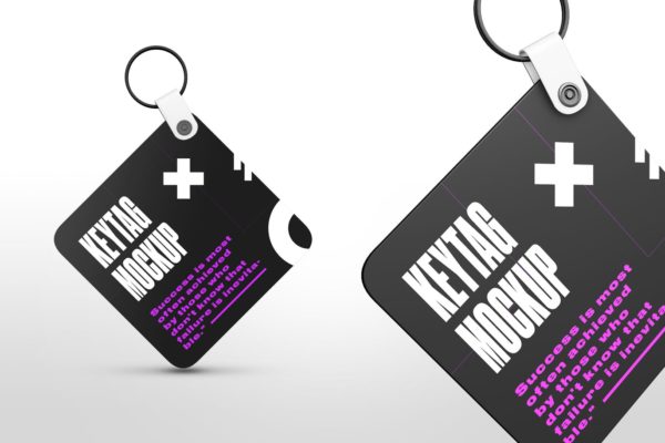 圆角正方形钥匙标签设计效果图样机 Square Key Tag Mockups缩略图 圆角正方形钥匙标签设计效果图样机 Square Key Tag Mockups