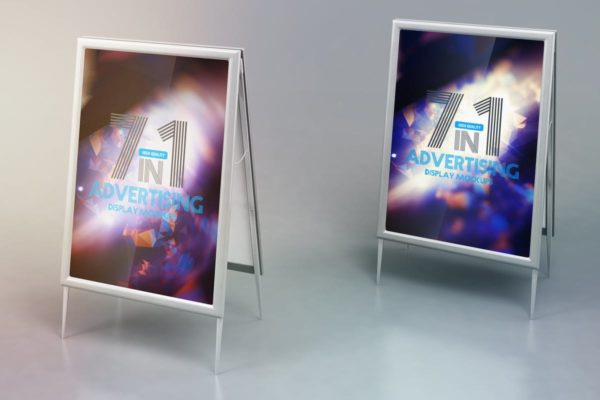 高品质易拉宝海报广告展示样机模板 Advertising Display Mockups